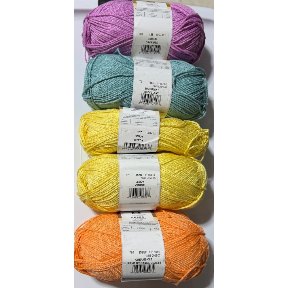 Lion Brand 24/7 Cotton Yarn - 5 Skeins - Spring Bundle